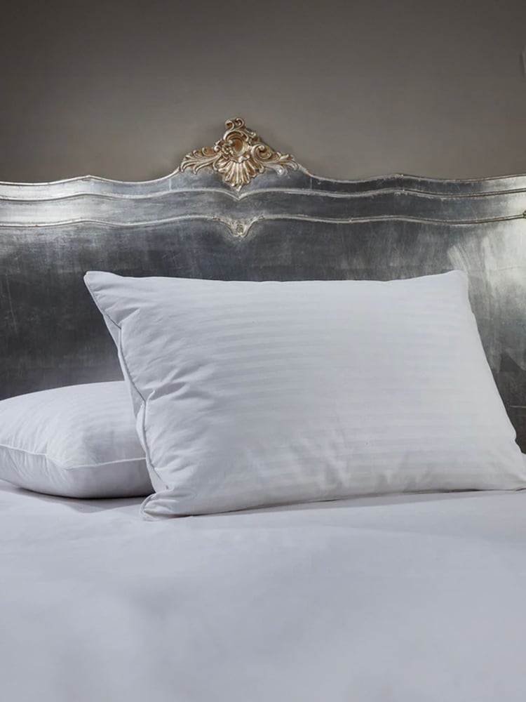 Early's of Witney Luxury Pure Sateen Stripe Goose Down And Feather White Pillow - Image 1 of 3