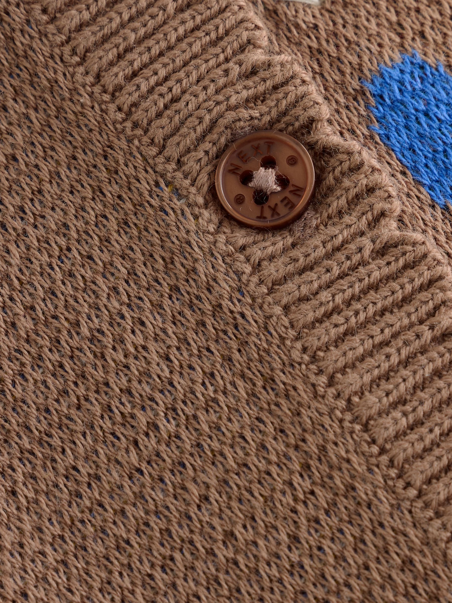 Fire Placket Buy Brown Character Cross Stitched Scallop Hem Cardigan (0mths-2yrs ...