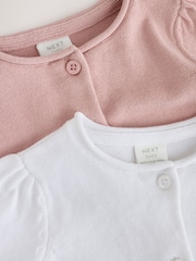 Pink and White Baby Cardigans 2 Pack (0mths-2yrs) - Image 7 of 8