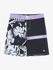 Quiksilver Black Surfsilk Straight 17" Logo Swim Shorts - Image 5 of 6