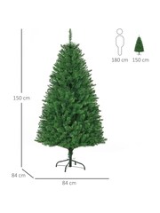 Homcom White/Green 5ft prelit artificial Christmas tree with warm LED lights - Image 3 of 6