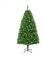 Homcom White/Green 5ft prelit artificial Christmas tree with warm LED lights - Image 5 of 6