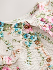 Cream Short Sleeve Collar Dress (3mths-7yrs) - Image 7 of 8