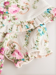 Cream Short Sleeve Collar Dress (3mths-7yrs) - Image 8 of 8