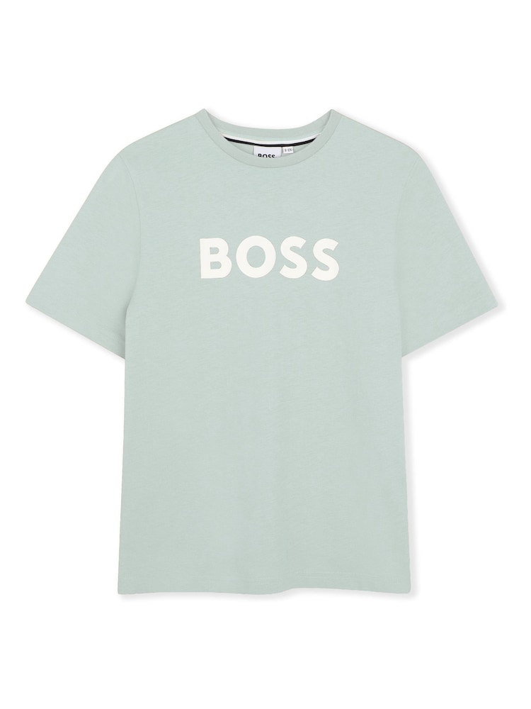 BOSS Blue Logo Short Sleeve T-Shirt - Image 1 of 3 BOSS Blue Logo Short Sleeve T-Shirt - Image 1 of 3