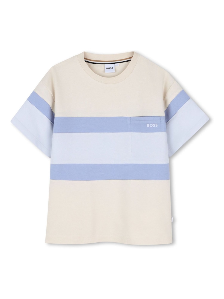 BOSS Logo Stripe Short Sleeve T-Shirt - Imaginea 2 din 4 BOSS Logo Stripe Short Sleeve T-Shirt - Imaginea 2 din 4