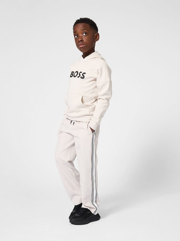BOSS Cream Logo Pull Over Hoodie - Image 1 of 5 BOSS Cream Logo Pull Over Hoodie - Image 1 of 5