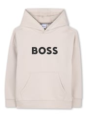 BOSS Cream Logo Pull Over Hoodie - Image 3 of 5