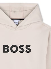 BOSS Cream Logo Pull Over Hoodie - Image 5 of 5
