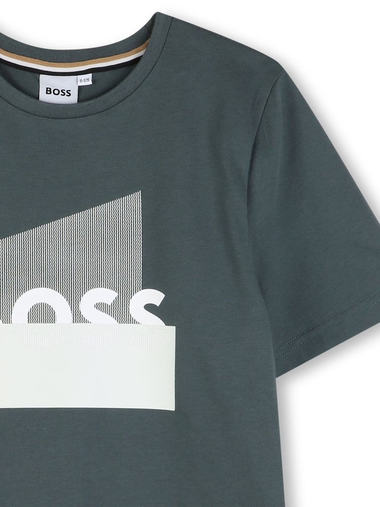 BOSS Green Shape Logo Crew Neck Short Sleeve T-Shirt - Image 5 of 5