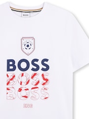 Alb - BOSS World Cup Logo Short Sleeve Crew Neck T-Shirt - Imaginea 3 din 3