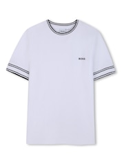 BOSS Logo Short Sleeve Stripe T-Shirt - Imaginea 1 din 3