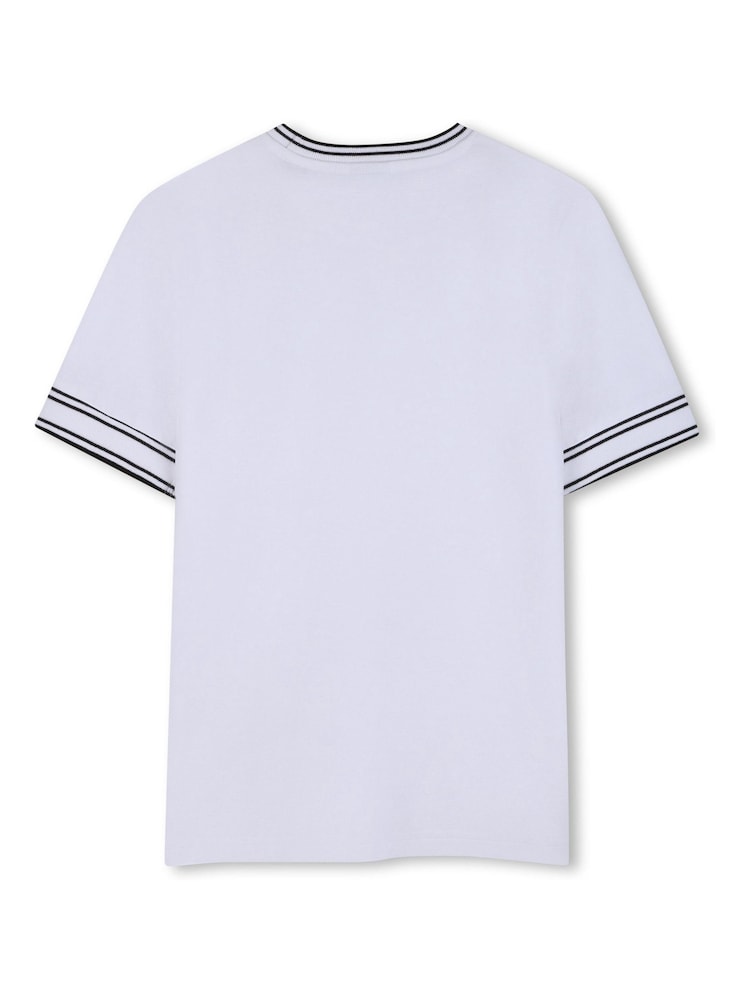 BOSS Logo Short Sleeve Stripe T-Shirt - Imaginea 2 din 3