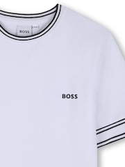 BOSS Logo Short Sleeve Stripe T-Shirt - Imaginea 3 din 3