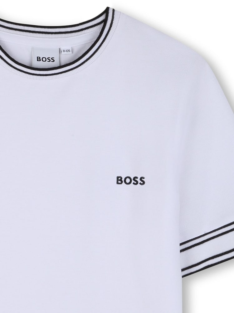 BOSS Logo Short Sleeve Stripe T-Shirt - Imaginea 3 din 3