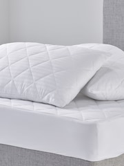 Maagang Paggawa ng Witney Sateen Stripe Deep Elasticated Skirt Mattress White Protector - Larawan 2 ng 2