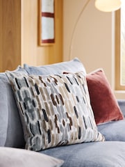 Grey Abstract 59 x 59cm Cut Velvet Hugo Cushion - Image 1 of 5