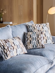 Grey Abstract 59 x 59cm Cut Velvet Hugo Cushion - Image 2 of 5
