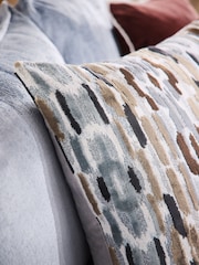 Grey Abstract 59 x 59cm Cut Velvet Hugo Cushion - Image 3 of 5