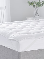 Early's of Witney White Anti Allergy Boutique Swirl Circle Mattress Topper - Image 1 of 2