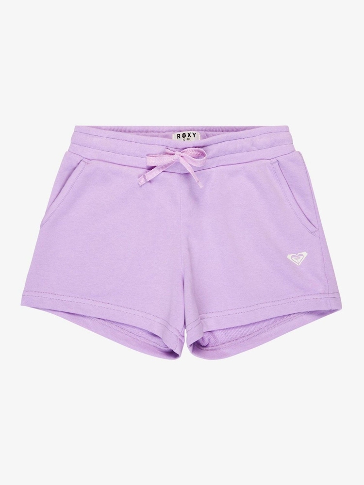 Roxy Purple Surf Feeling Terry Logo Shorts - Image 1 of 2