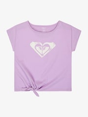Roxy Purple Pura Playa Graphic Logo Short Sleeve T-Shirt - Image 1 of 2