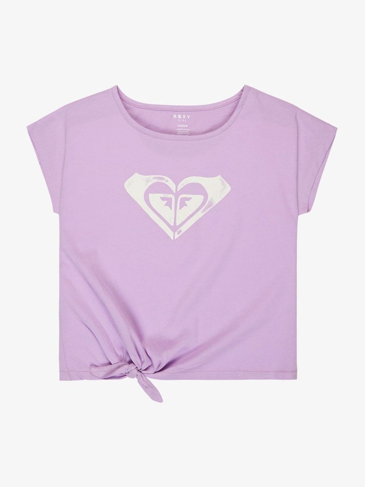 Roxy Purple Pura Playa Graphic Logo Short Sleeve T-Shirt - Image 1 of 2