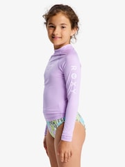 Roxy Purple Whole Hearted Long Sleeve Logo Rash Vest - Image 3 of 7