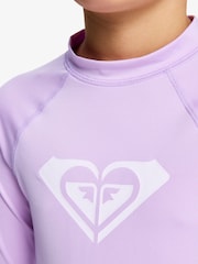 Roxy Purple Whole Hearted Long Sleeve Logo Rash Vest - Image 4 of 7