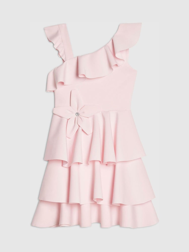 River Island Pink Asymmetric Scuba Dress - Image 1 of 4