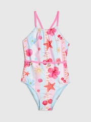 River Island Blue Stripe La Mer Swimsuit - Image 1 of 4