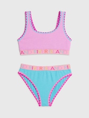 River Island Colour Block Textured Logo Bikini - صورة 1 من 4