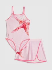 River Island Pink Starfish Placement Swimsuit & Skirt Set - Image 1 of 5