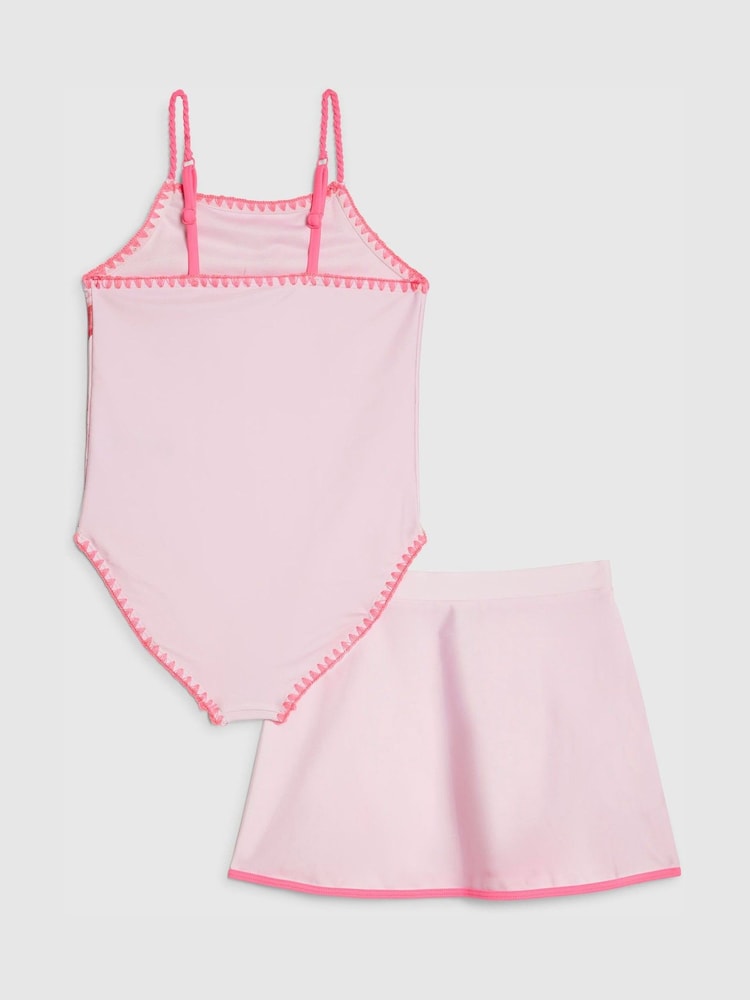 River Island Pink Starfish Placement Swimsuit & Skirt Set - Image 2 of 5