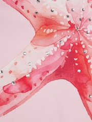 River Island Pink Starfish Placement Swimsuit & Skirt Set - Image 4 of 5