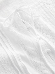 White Lace Detail Short Sleeve Blouse - Image 7 of 8