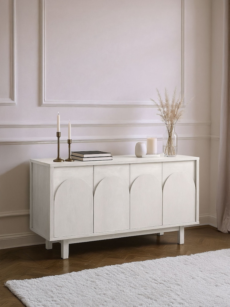 White Arches Mango Wood Effect Large Sideboard - Image 1 of 4