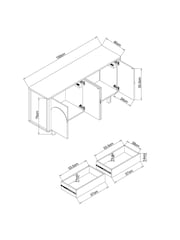 White Arches Mango Wood Effect Large Sideboard - Image 3 of 4