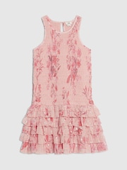 River Island Pink Chiffon Hem Rara Dress - Image 1 of 4