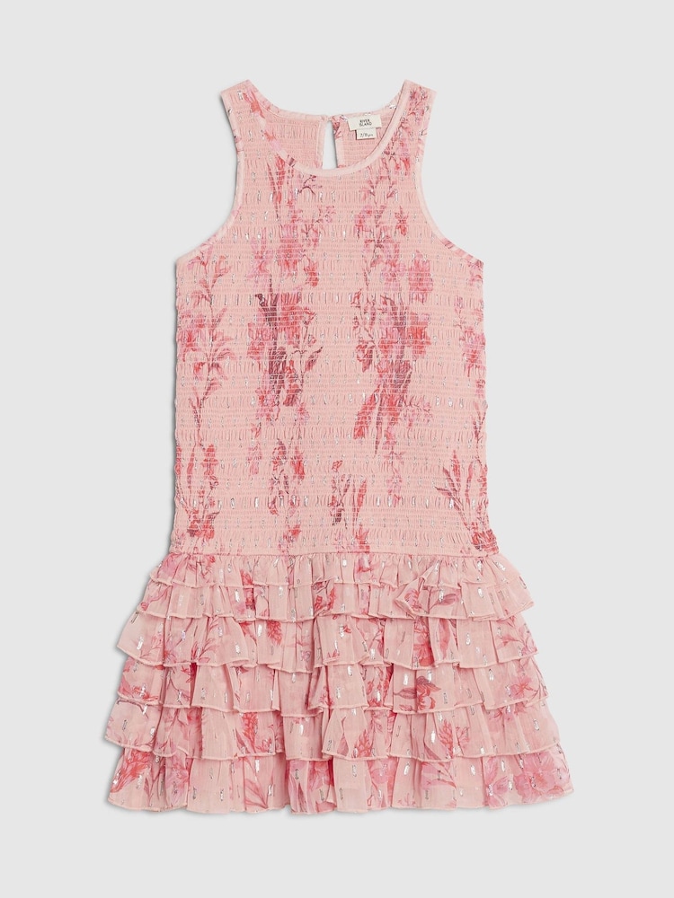 River Island Pink Chiffon Hem Rara Dress - Image 1 of 4