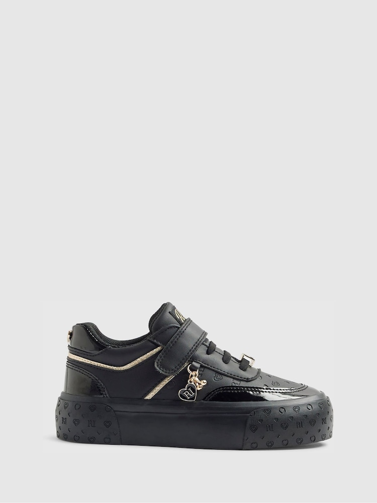 River Island Black Monogram Charm Trainers - Image 1 of 5 River Island Black Monogram Charm Trainers - Image 1 of 5