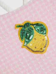 River Island Pink Lemon Stripe Cutout Swimsuit - Image 4 of 4