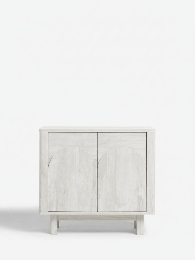 White Arches Mango Wood Effect Small Sideboard - Image 2 of 2 White Arches Mango Wood Effect Small Sideboard - Image 2 of 2
