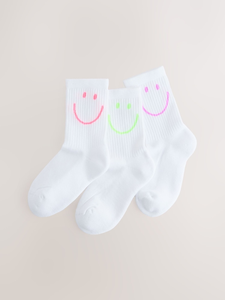 أبيض - حزمة من 3 جوارب بارتفاع الكاحل بنعل مبطن غني بالقطن - صورة 1 من 3