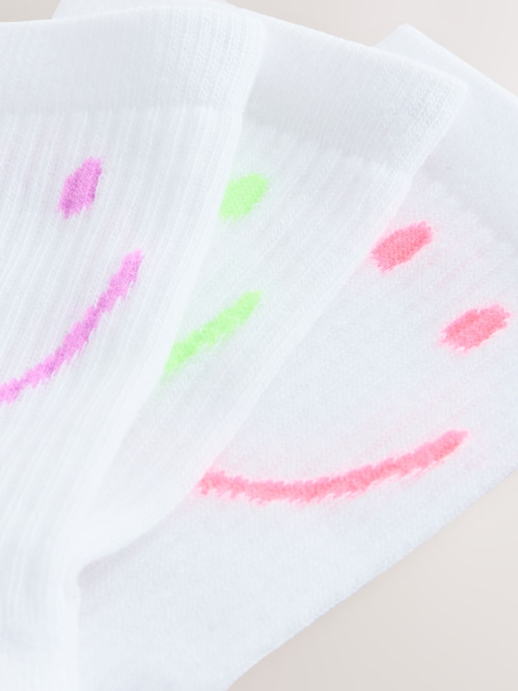 أبيض - حزمة من 3 جوارب بارتفاع الكاحل بنعل مبطن غني بالقطن - صورة 3 من 3