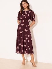 Lipsy Spot Long Sleeve Midi Dress - صورة 3 من 4