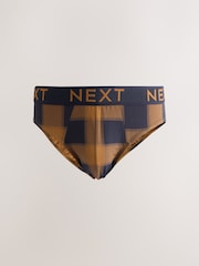 Orange Check Print 5 Pack Cotton Rich Briefs - Image 3 of 10