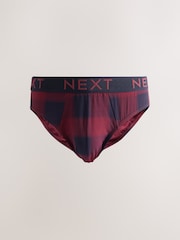 Orange Check Print 5 Pack Cotton Rich Briefs - Image 4 of 10