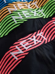 Black Bright Pattern Waistband Hipster Cotton Rich Boxers 5 Pack - Image 10 of 10