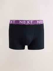 Black Bright Pattern Waistband Hipster Cotton Rich Boxers 5 Pack - Image 6 of 10